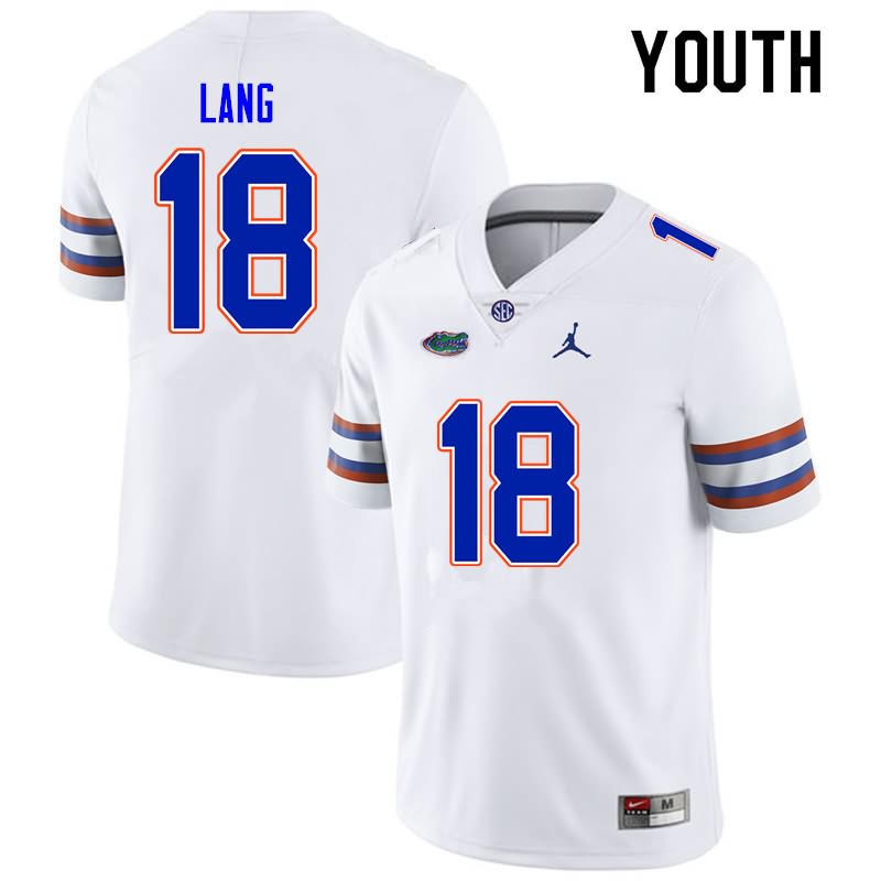 Youth NCAA Florida Gators Dante Lang #18 Stitched Authentic Nike White College Football Jersey XTL8065FT